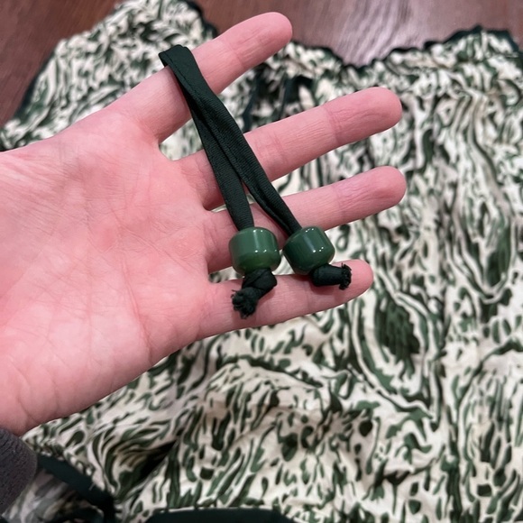 🧁White Green Abstract Shorts Hippie Tropical Jungle Outdoors Vintage Artsy 90s - Picture 4 of 9